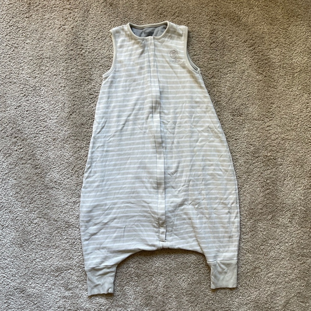 Woolino 4-Season Sleep Sack with Feet – Birch Gray - 18-36 months